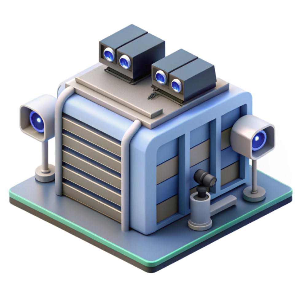 impressive rustic Isometric Data Center with Servers Cutout authentic png