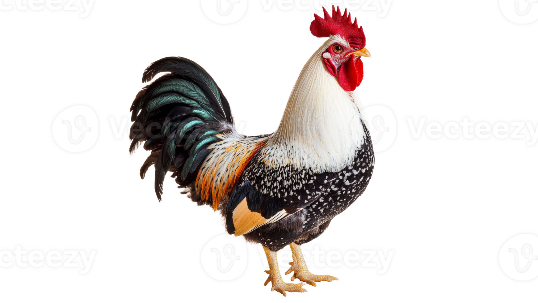 Proud rooster on transparent background png
