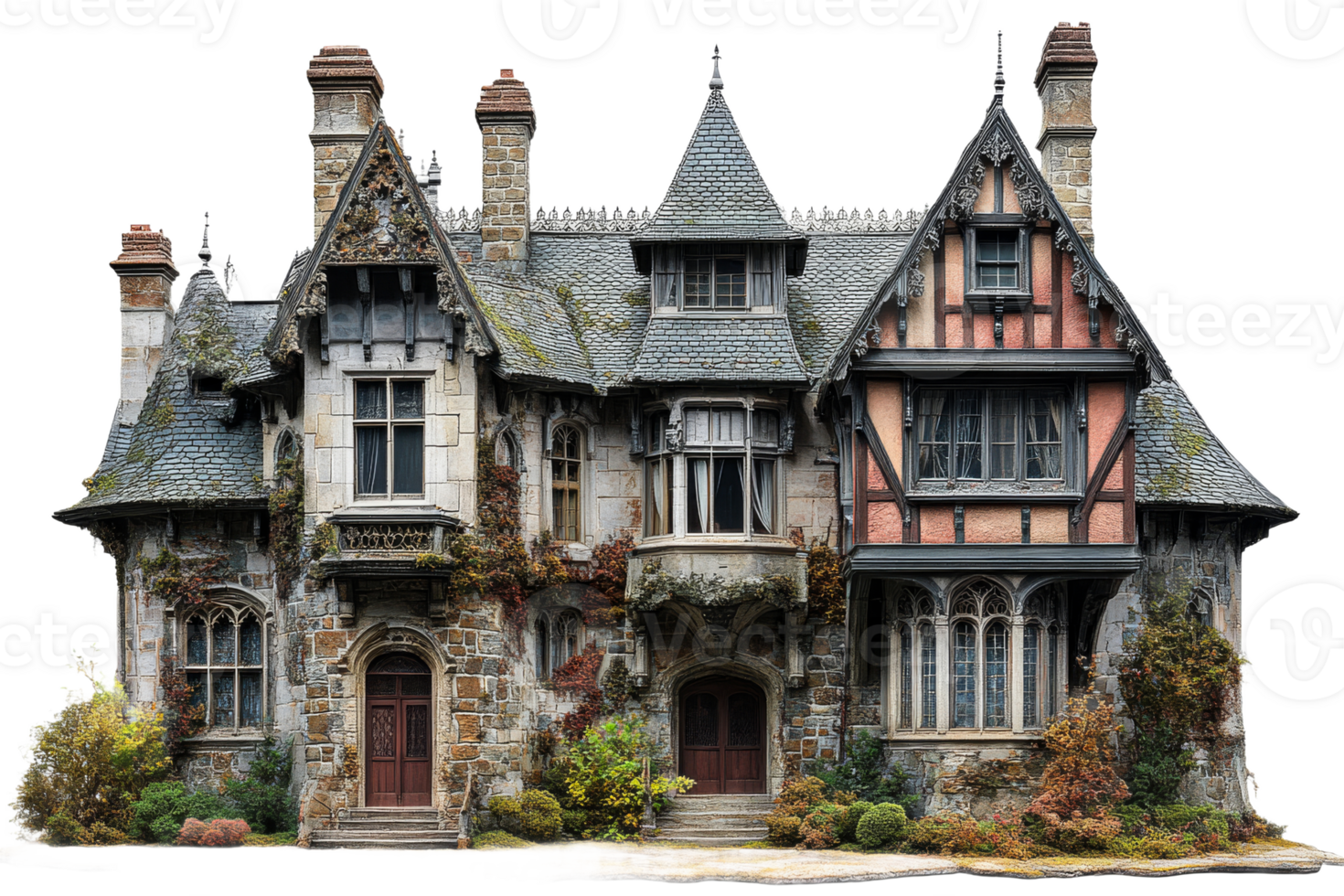 Historic mansion with intricate architecture png