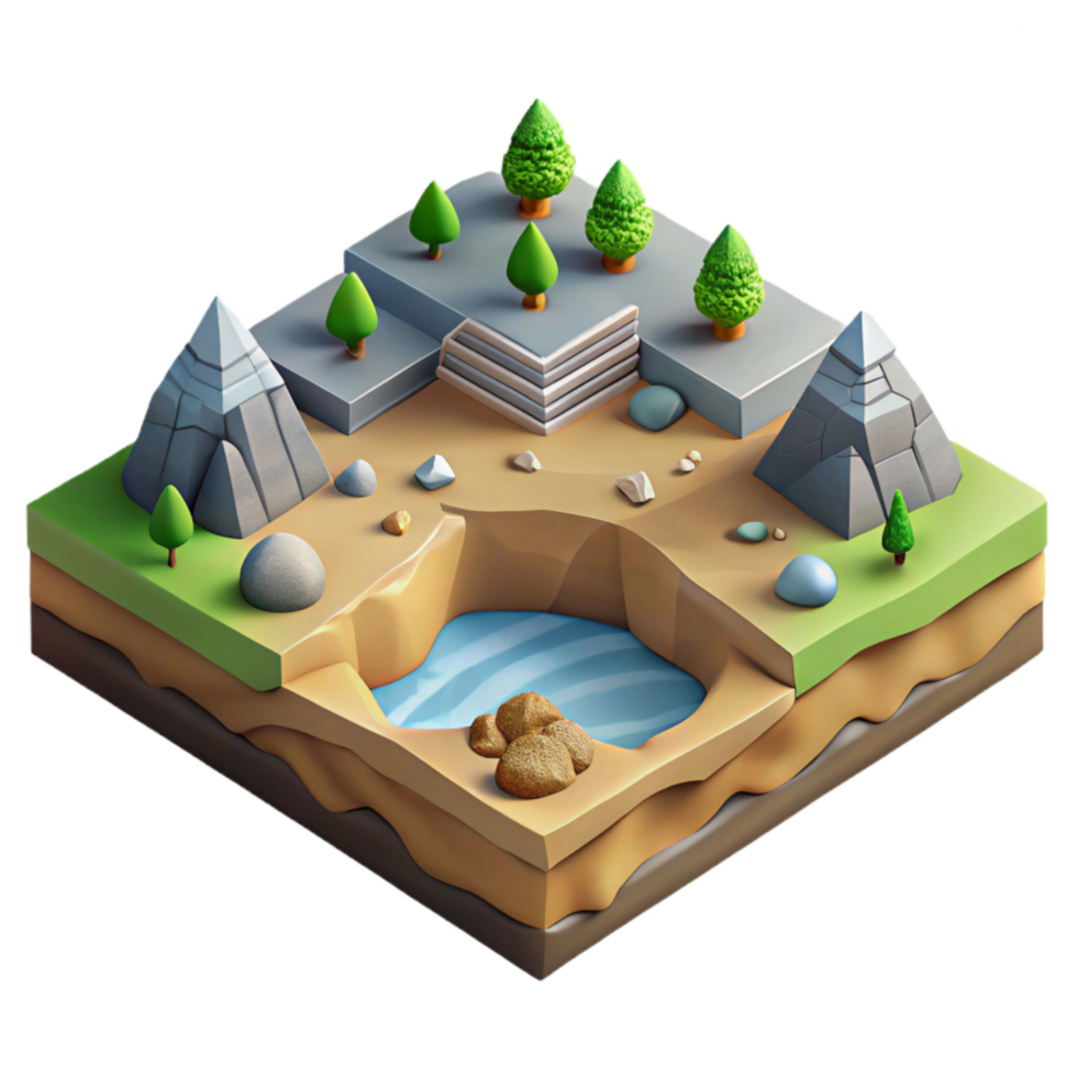 wonderful contemporary Isometric Projection of Virtual Cityscape Isolated professional png