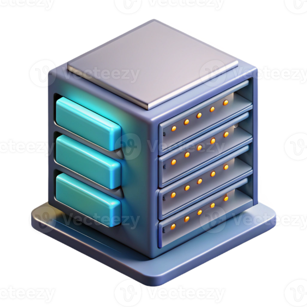 stunning classic Isometric Server Rack Transparent Background authentic png
