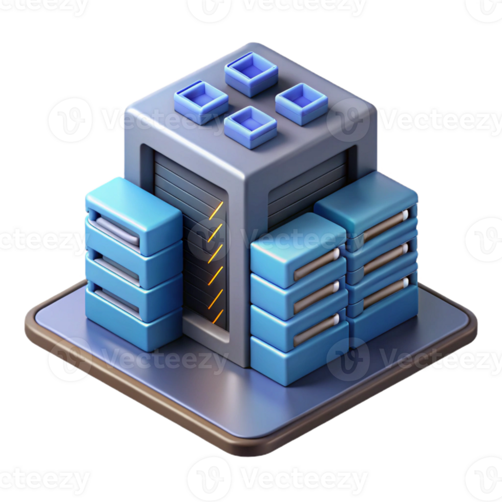 wonderful abstract Isometric Server Room Illustration Cutout Element original png