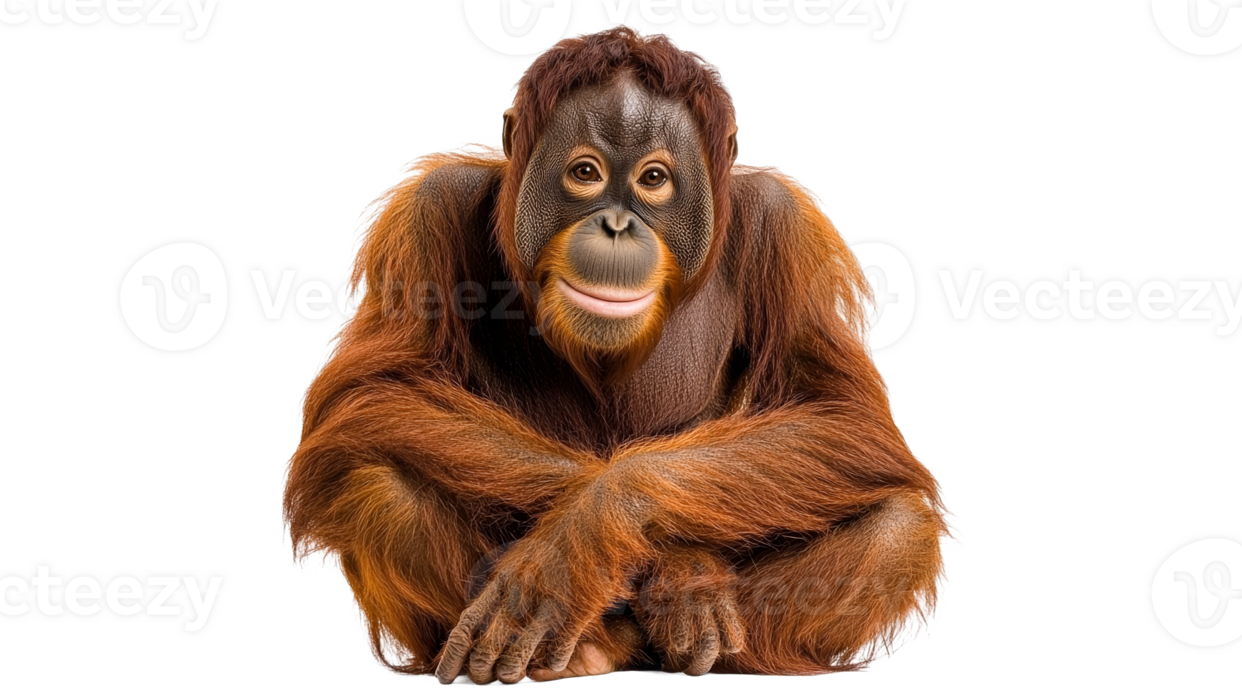 Orangutan relaxing indoors during daytime png