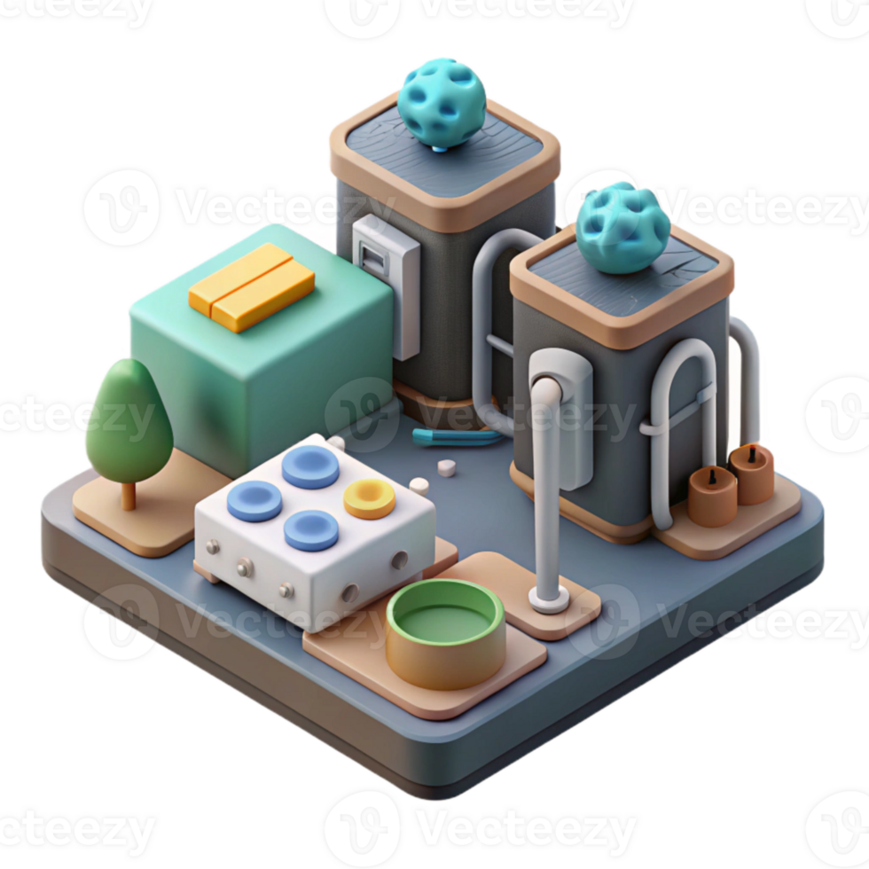 serene creative Isometric View Bio Integrated System Isolated authentic png