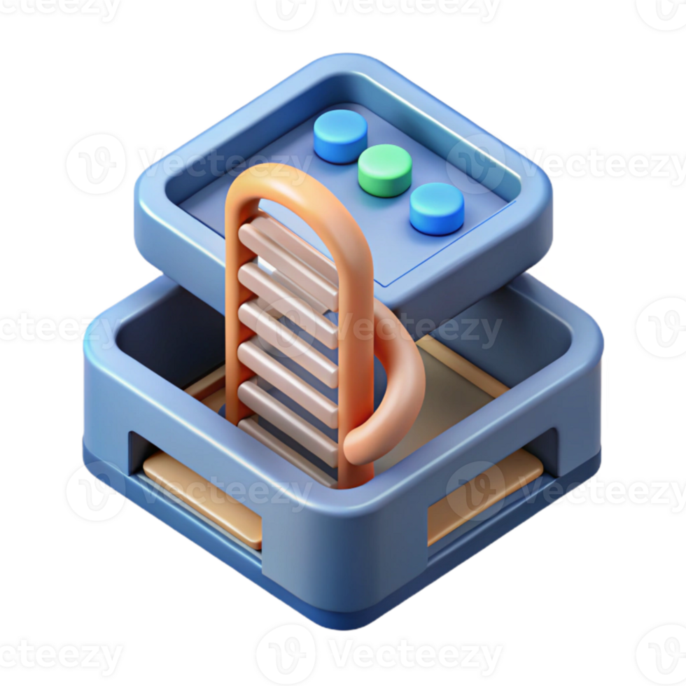 elegant rustic Isometric View of Dna Data Storage System Cutout Element authentic png