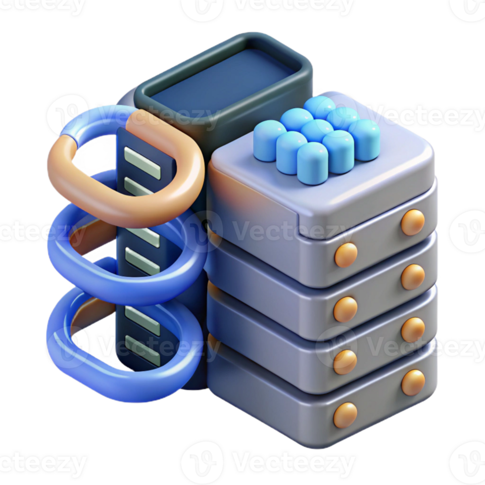 stunning minimalist Isometric View of Dna Data Storage System Cutout Element premium png