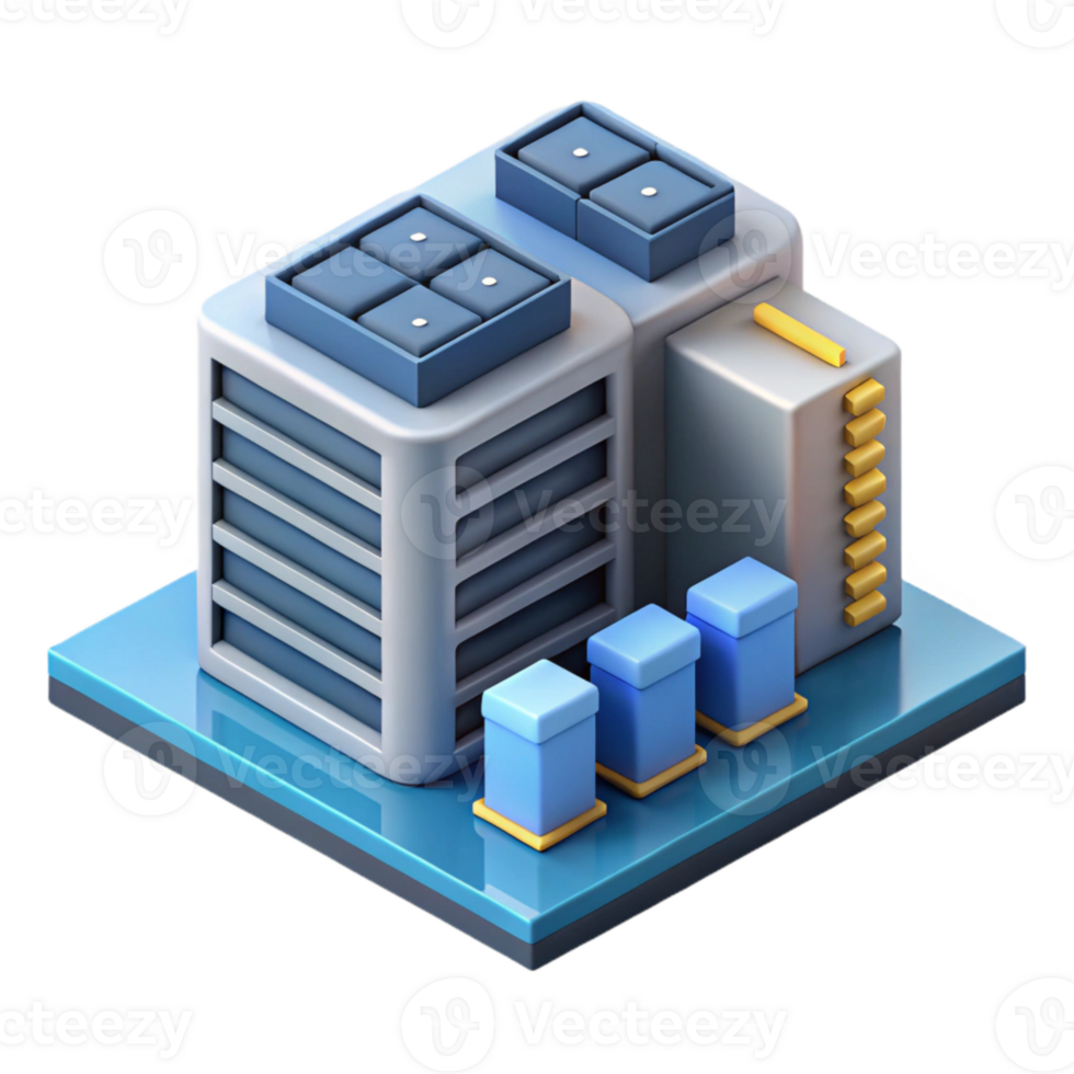 wonderful contemporary Isometric Virtual Data Center with Servers and Racks Isolated professional png