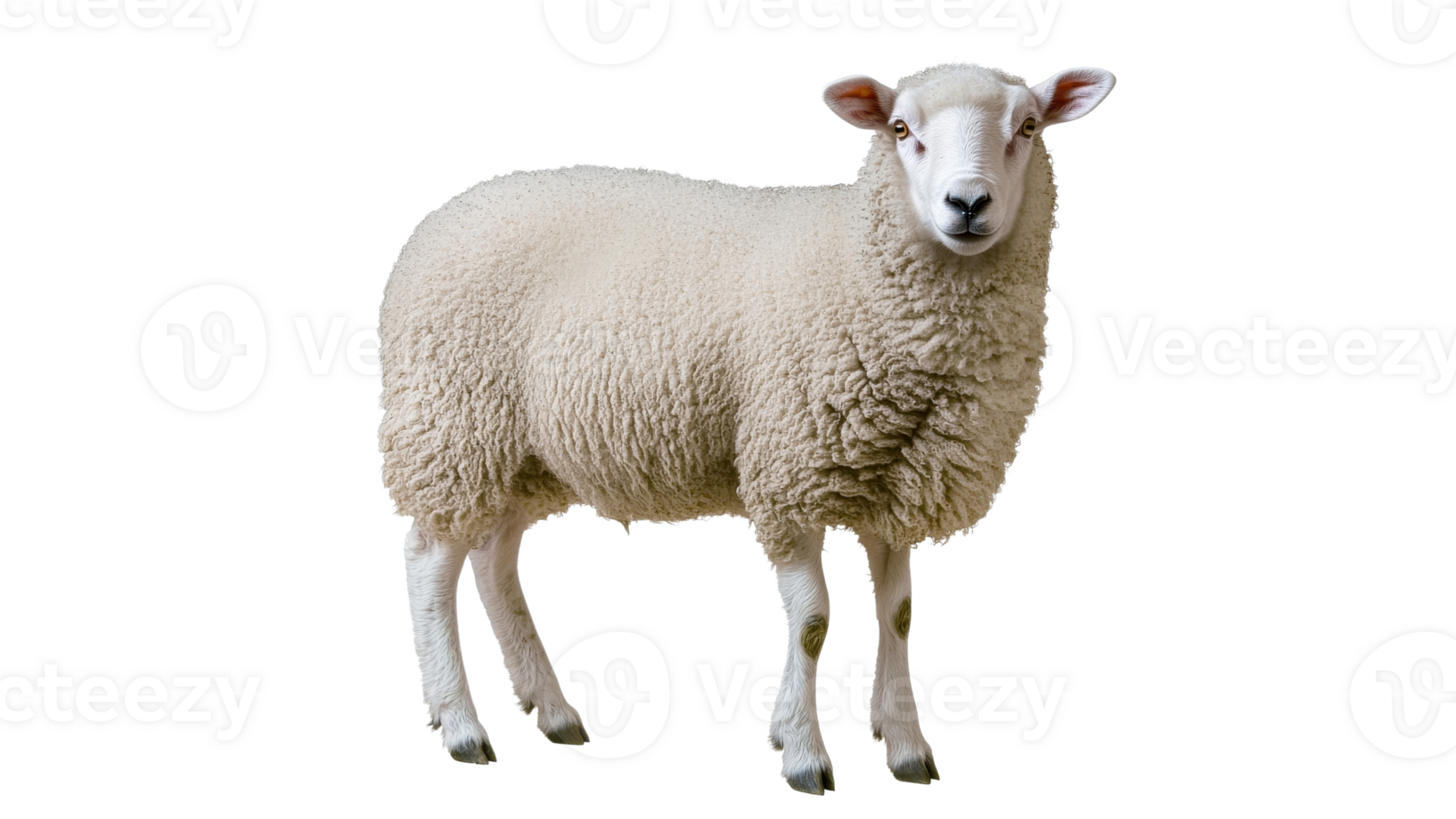Sheep standing on a plain background in a studio png