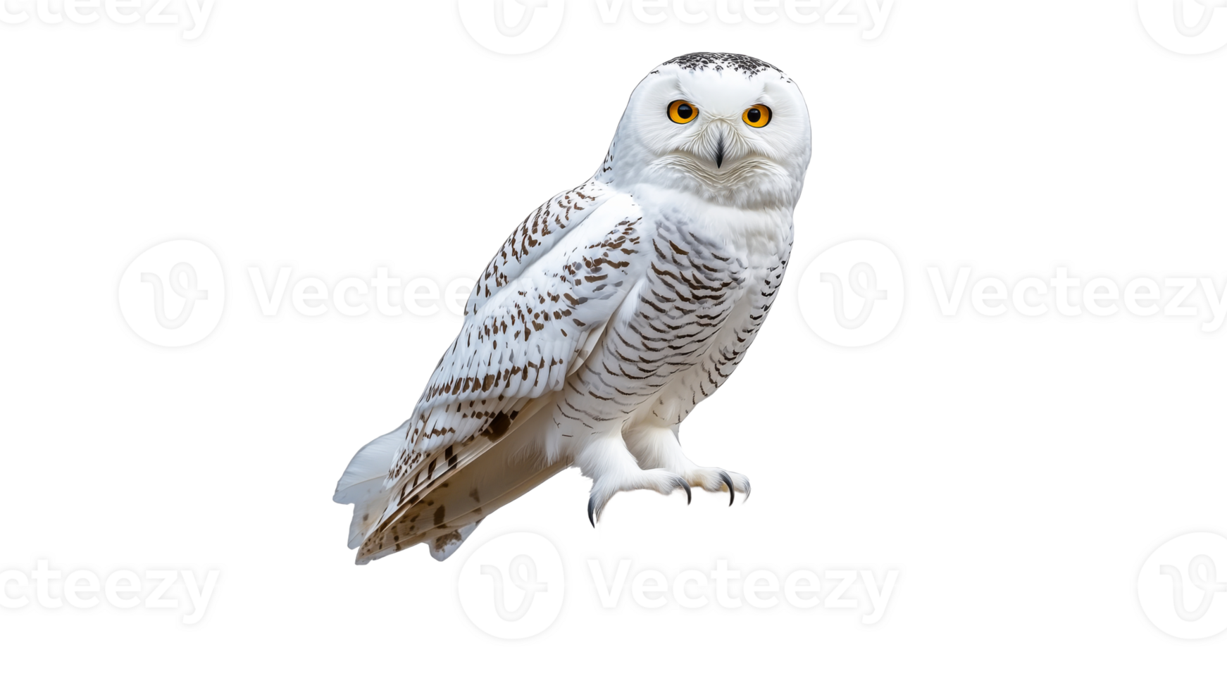 Snowy owl perched in a graceful pose png