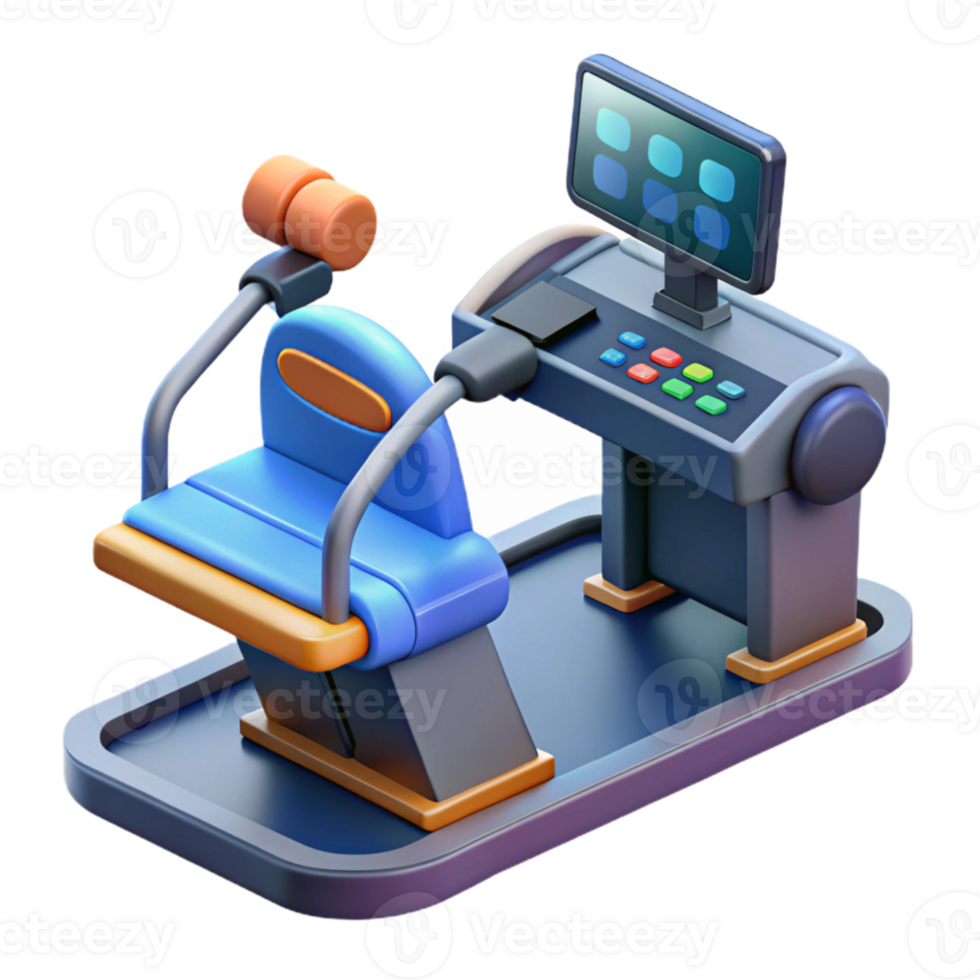 serene vintage Isometric Virtual Training Simulator with Controls Cutout detailed png