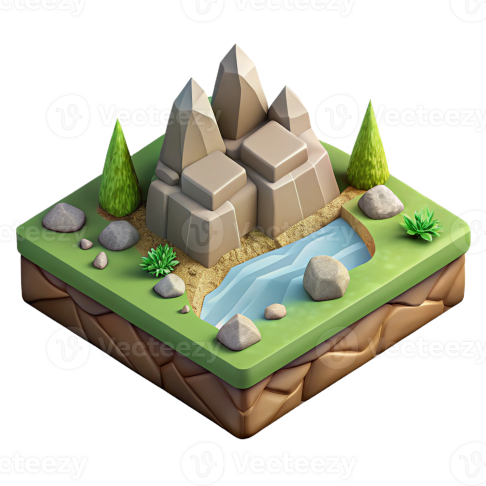 extraordinary artistic Isometric Virtual World Terrain Editor Isolated Element exclusive png