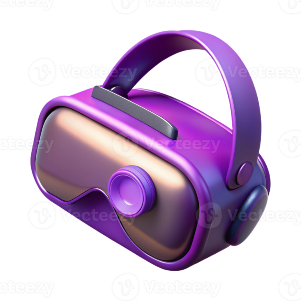 beautiful minimalist Isometric Vr Mindscape with Purple Crystals Transparent Background original png