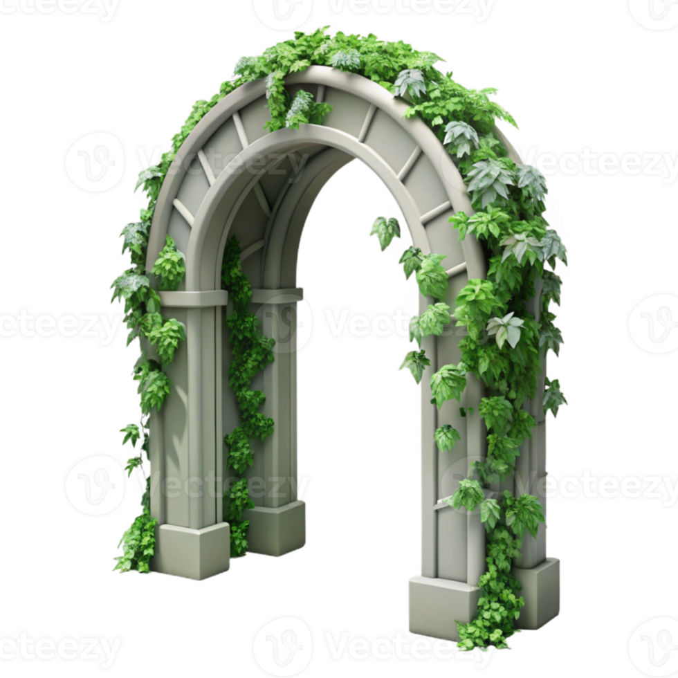 stunning classic Ivy Covered Archway Cutout Isolated Element authentic png