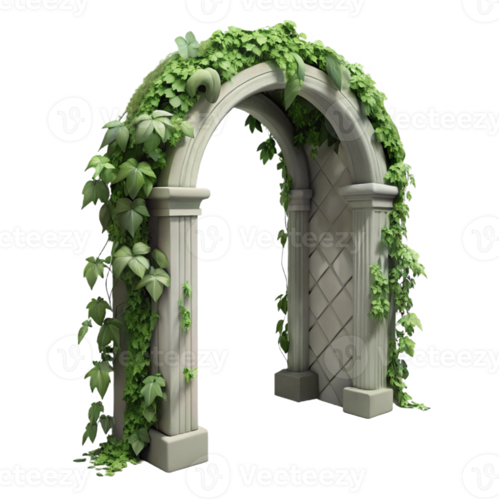 stunning classic Ivy Covered Archway Cutout Isolated Element premium png