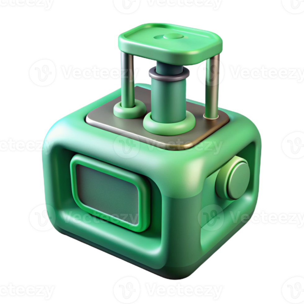 impressive artistic Jade Green Artificial Bioprinter Isolated original png