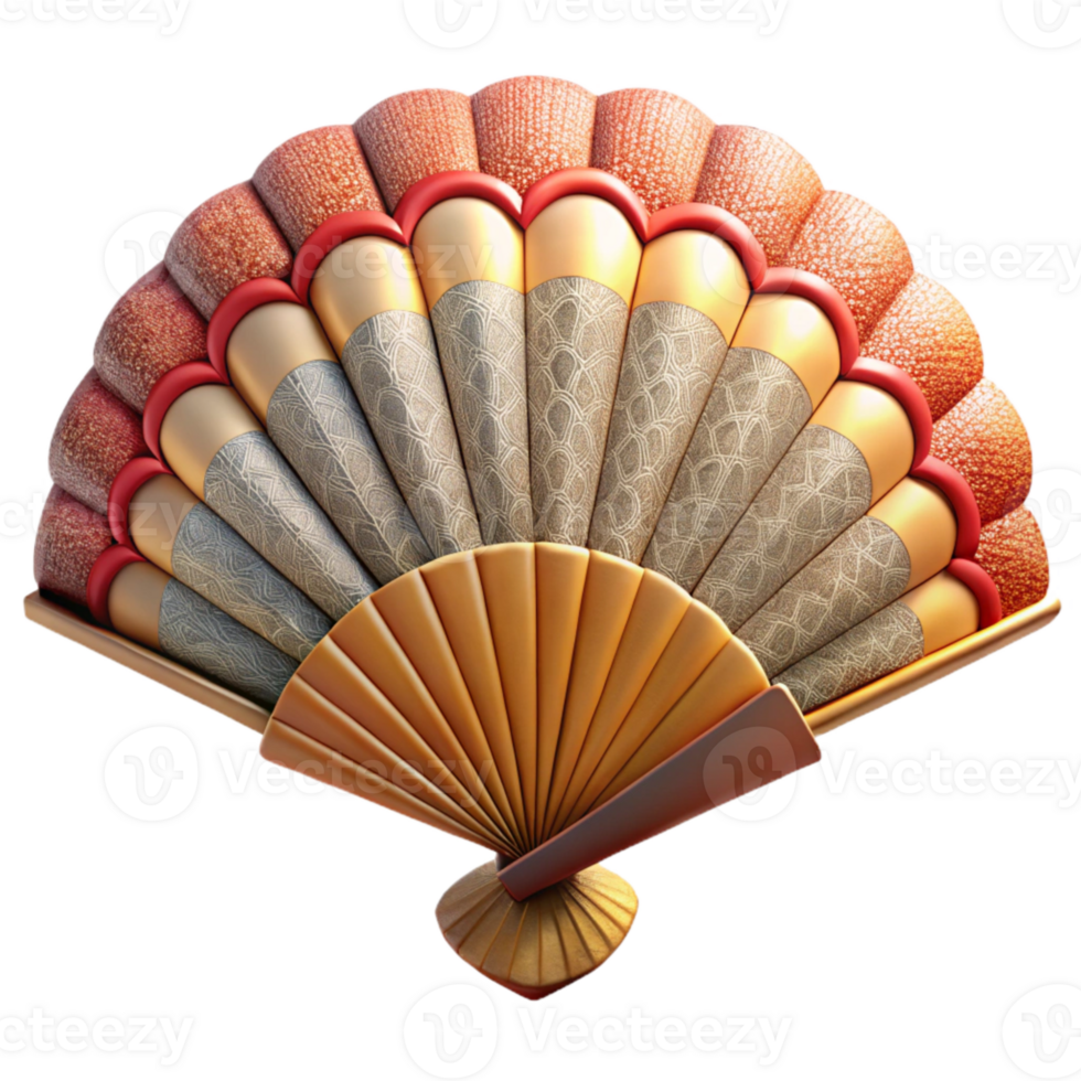 stunning creative Japanese Fan Cutout with Intricate Details exclusive png