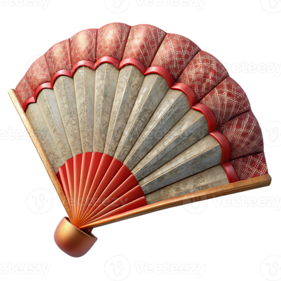 extraordinary vintage Japanese Fan Cutout with Intricate Details professional png