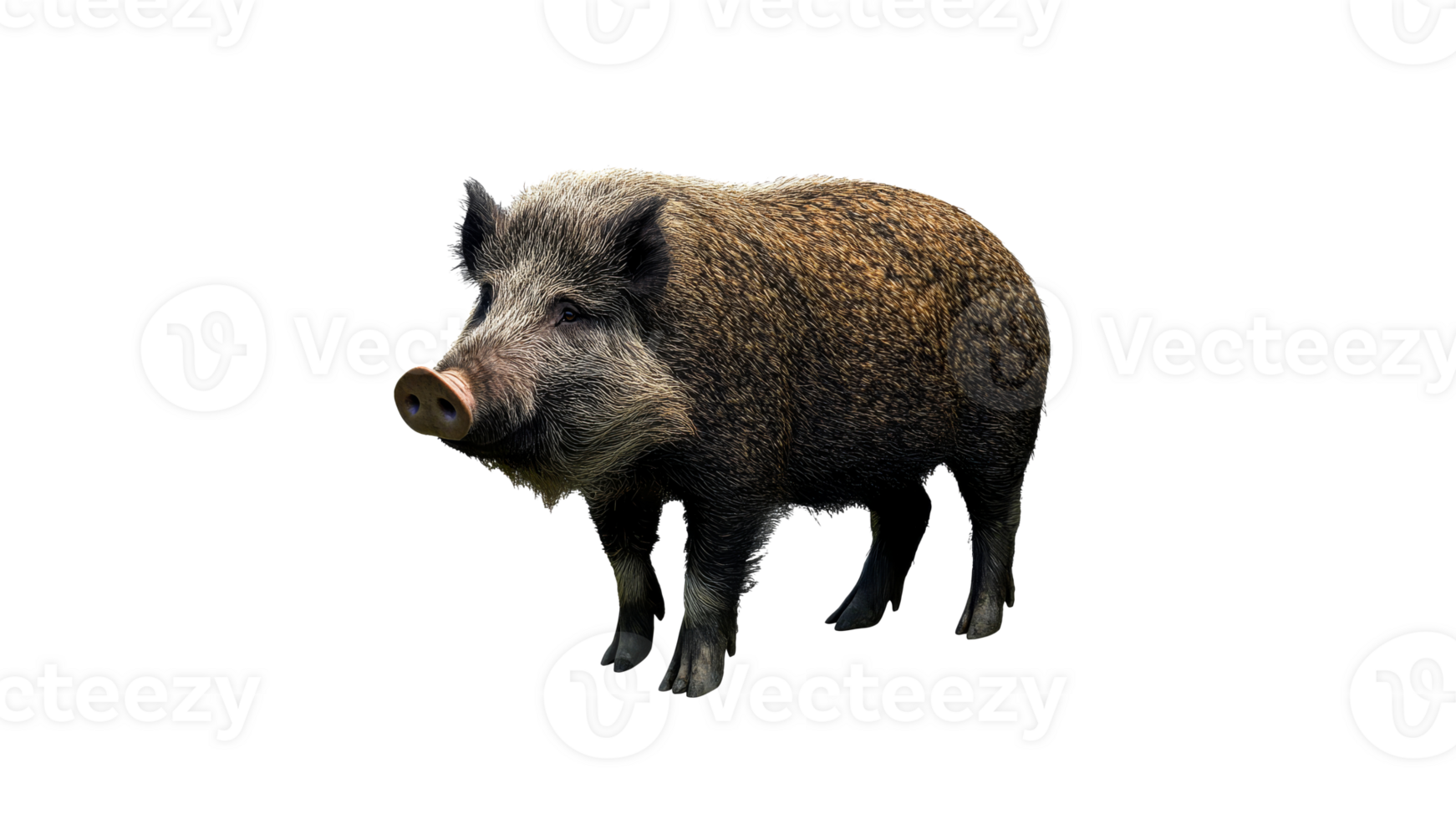 Wild boar standing in a natural pose outdoors png