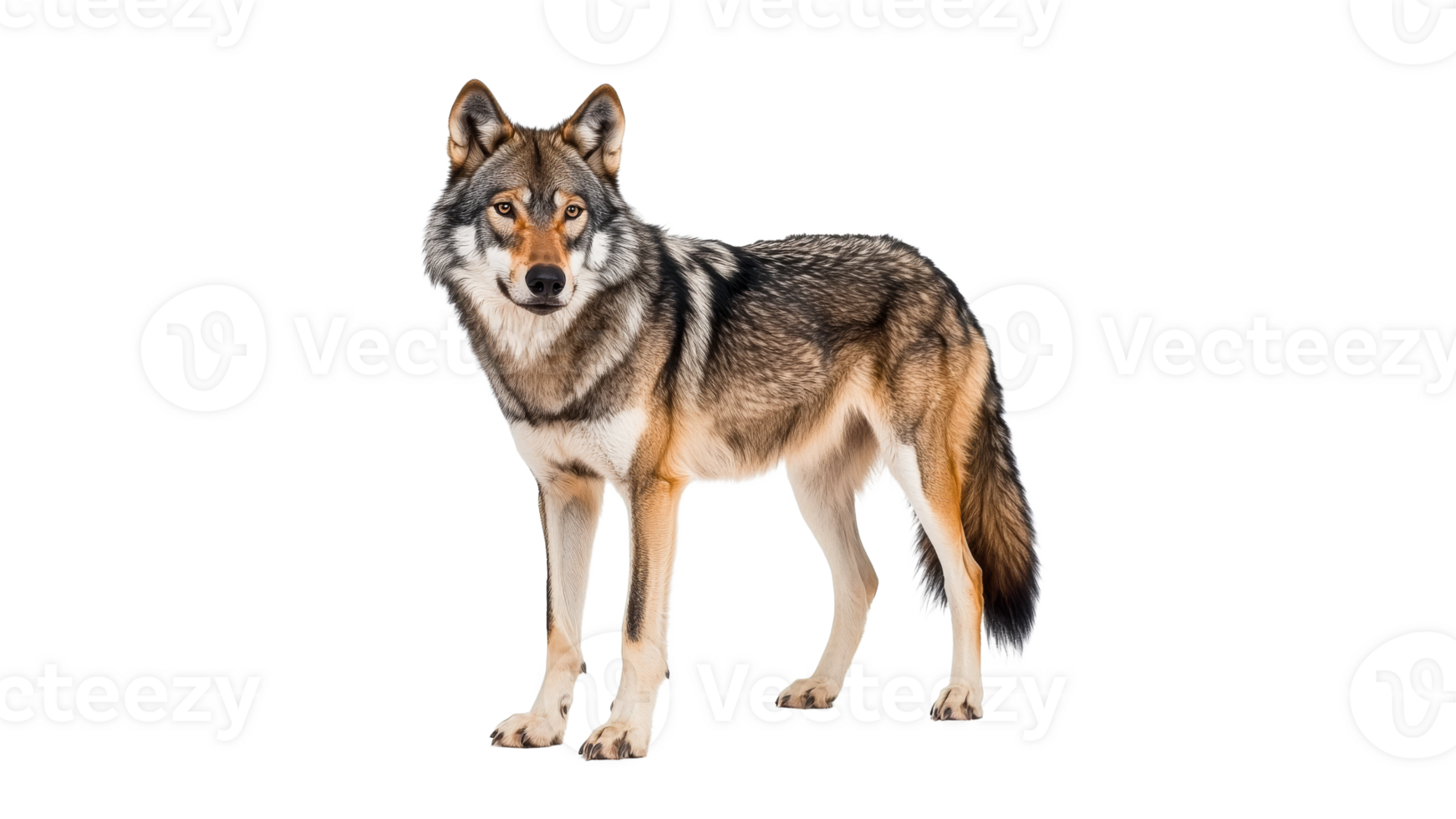 Majestic wolf standing proudly in natural pose png