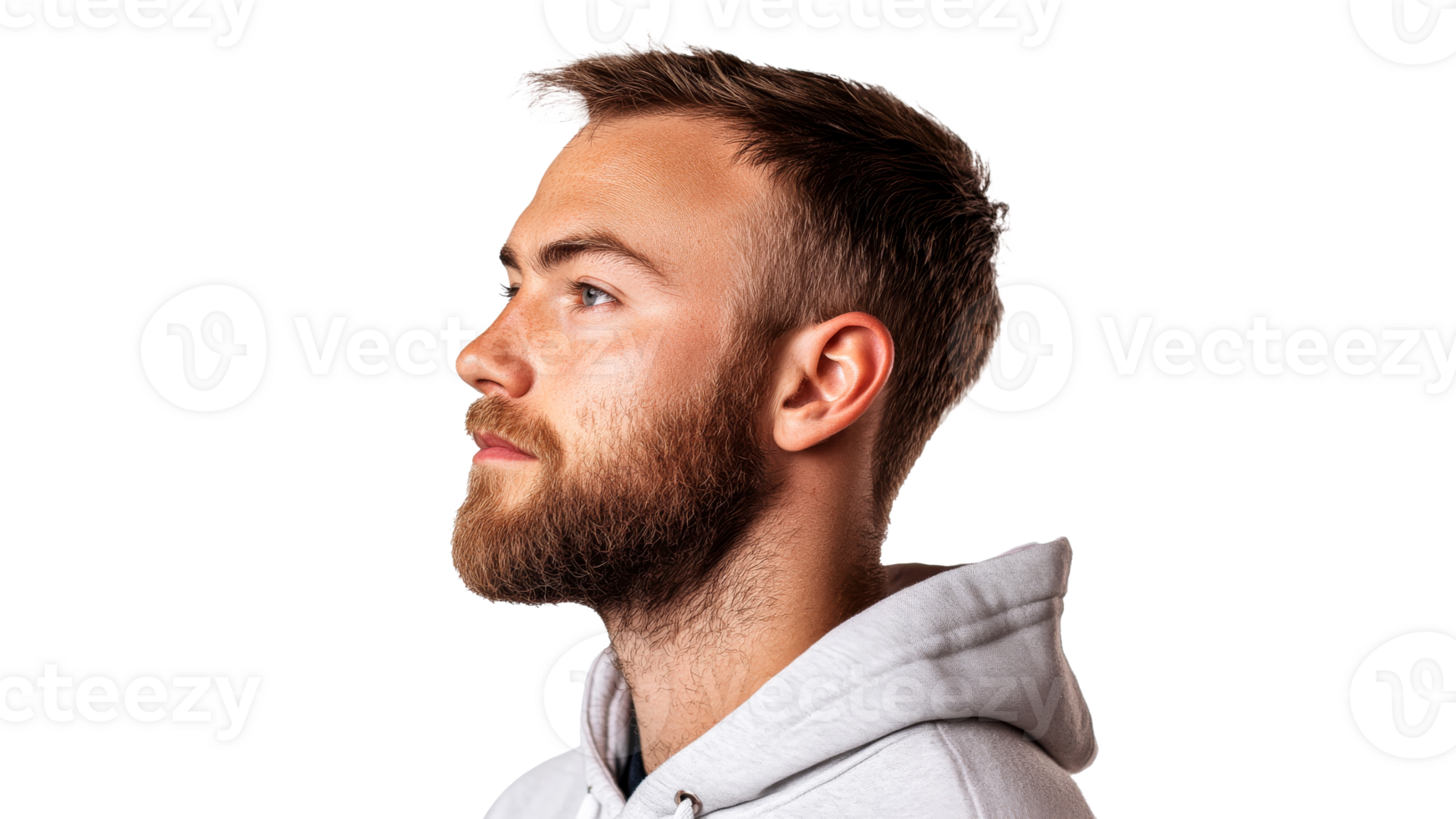 Bearded man in profile at studio png
