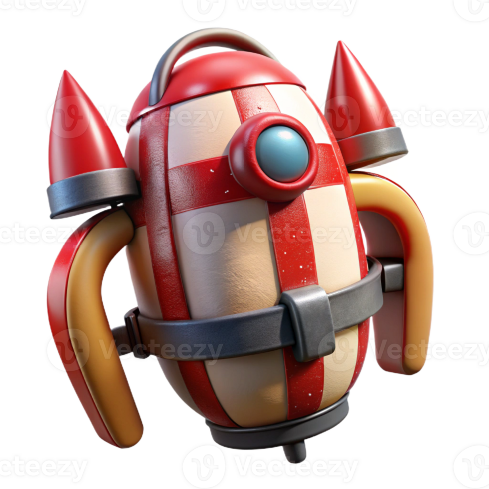 beautiful artistic Jetpack with Red Stripes Isolated high resolution png