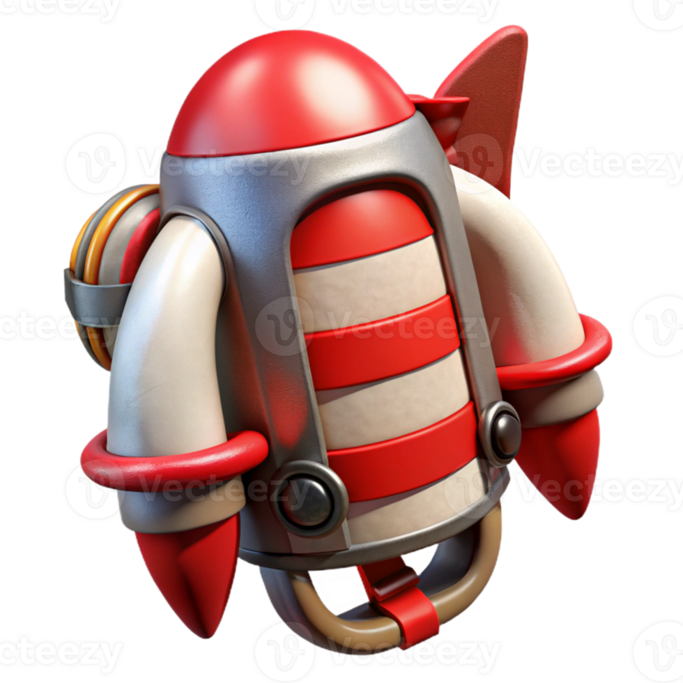 magnificent traditional Jetpack with Red Stripes Isolated authentic png