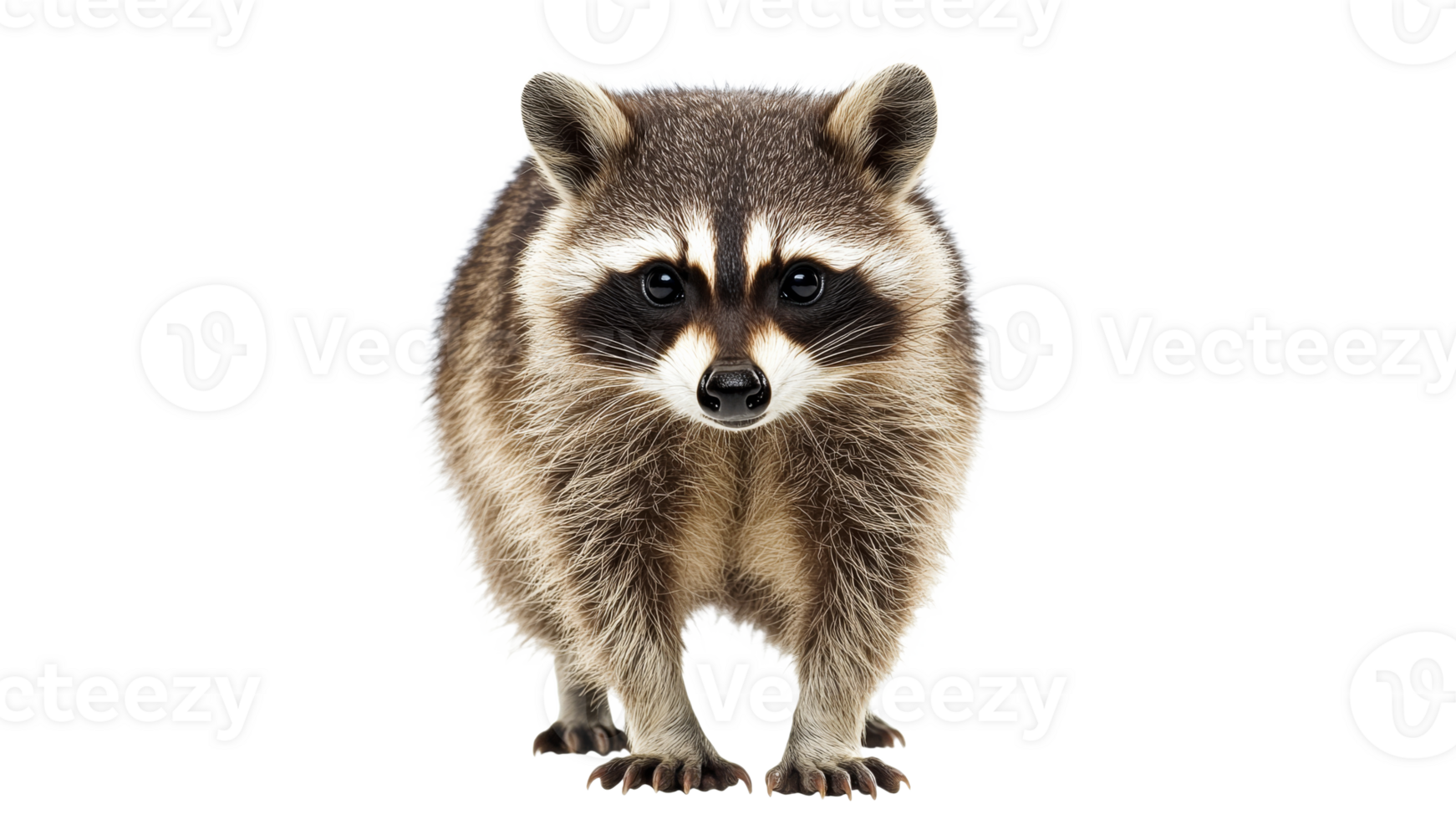 Raccoon standing upright on a white background png