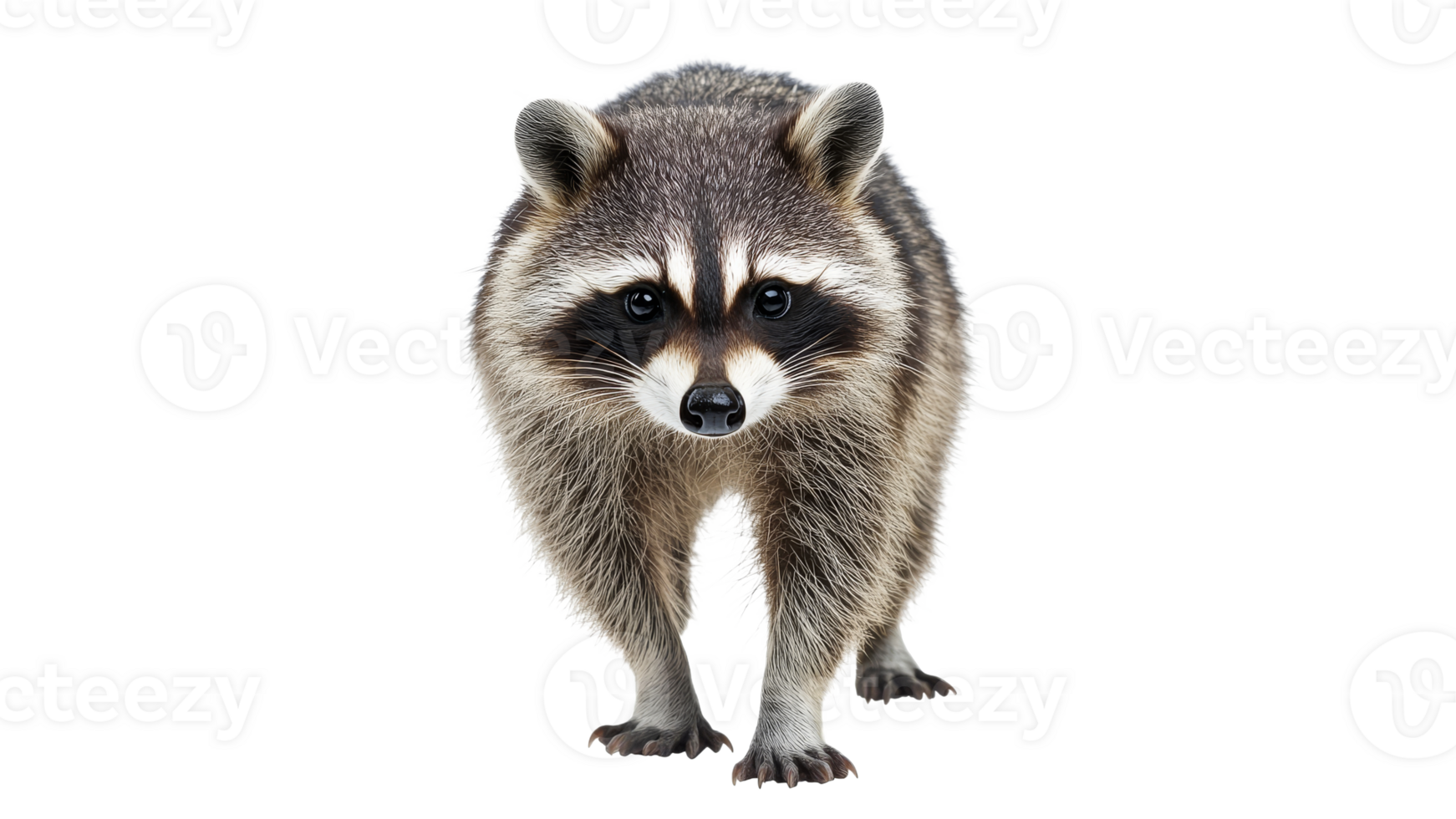 Raccoon walking gracefully in a natural pose png