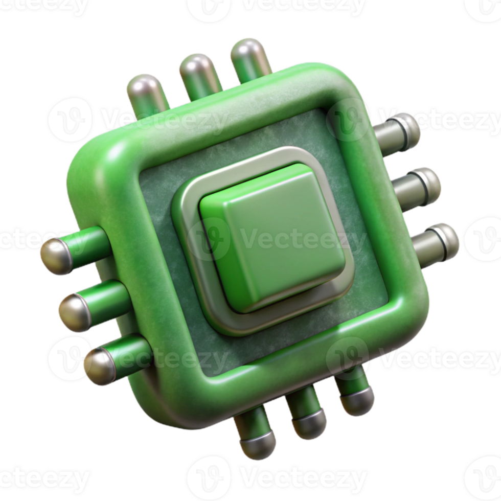wonderful rustic Kelly Green Artificial Biocomputer Isolated Element premium png