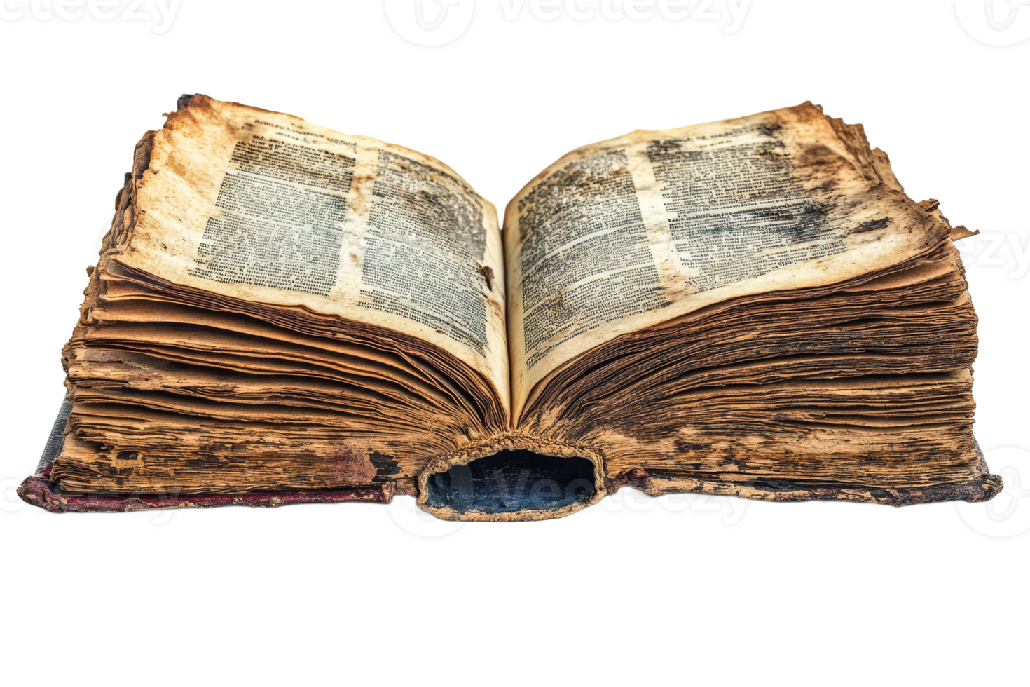 Old and worn book resting on a table png