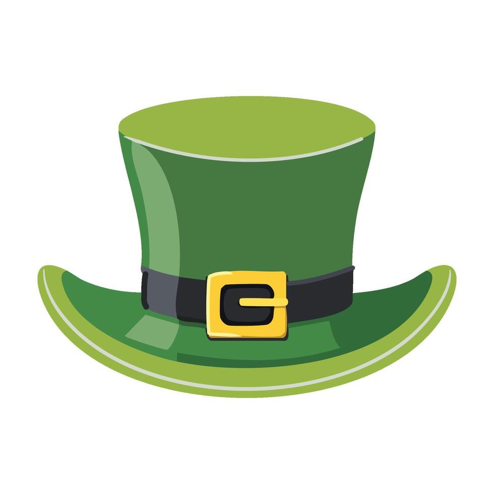 a green hat with a gold buckle on it vector