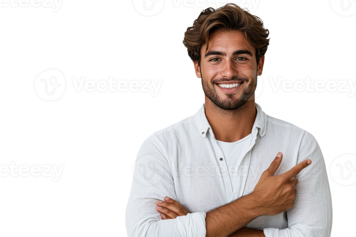 Confident man smiles in bright light png
