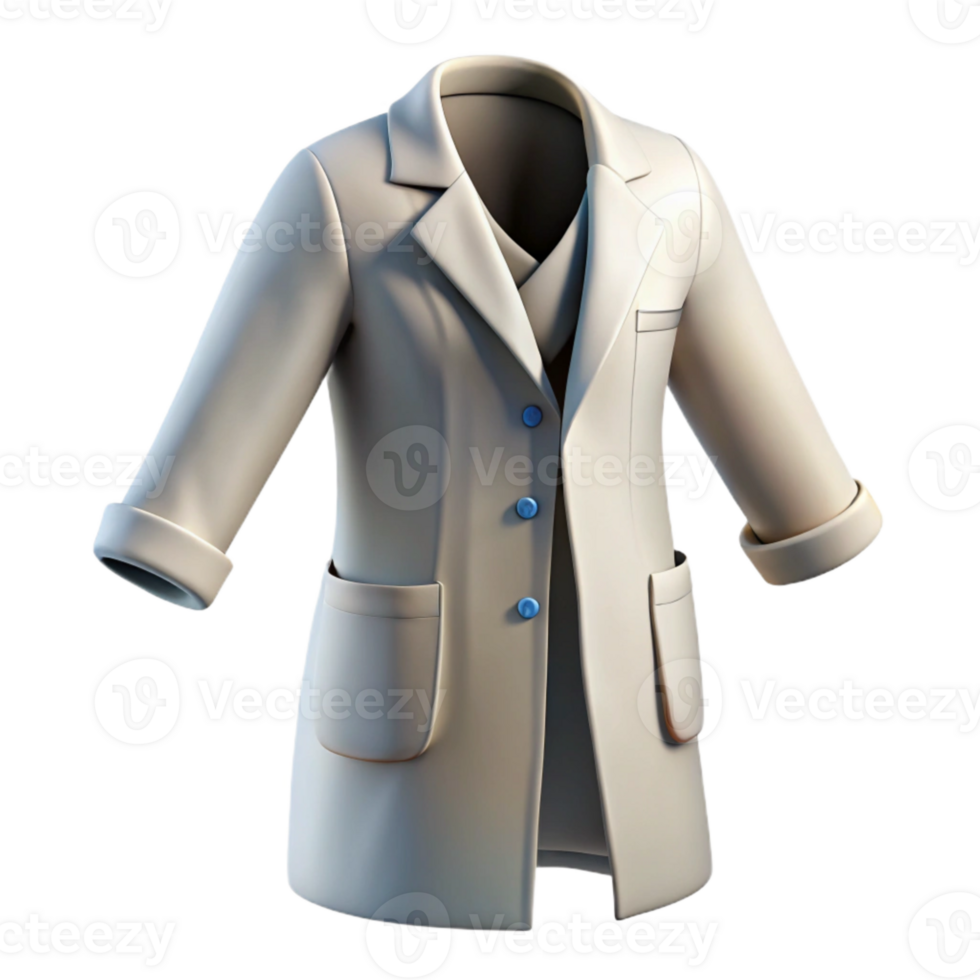 vibrant traditional Lab Coat White Folded Isolated Element Cutout detailed png