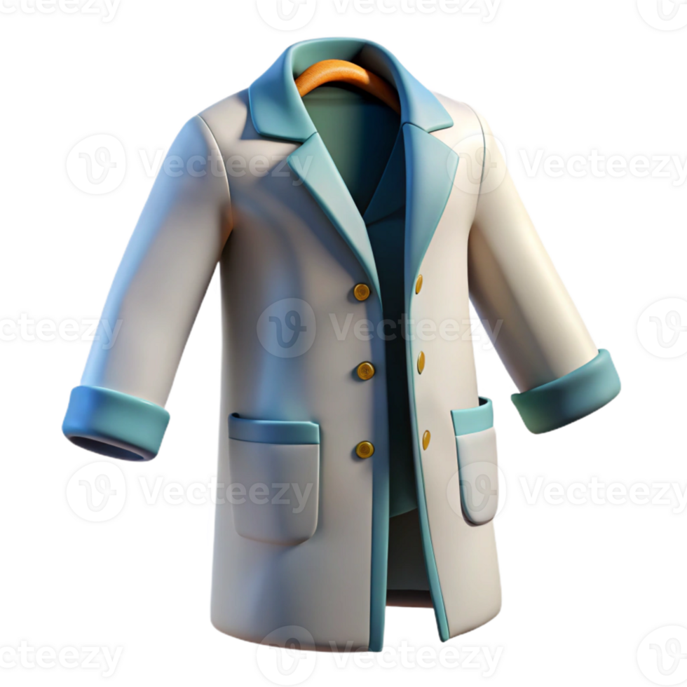 elegant artistic Lab Coat White Folded Isolated Element Cutout detailed png