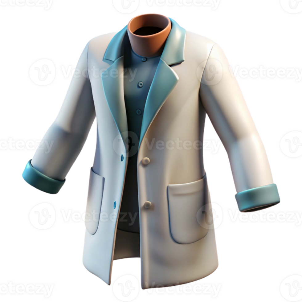 impressive creative Lab Coat White Folded Isolated Element Cutout professional png
