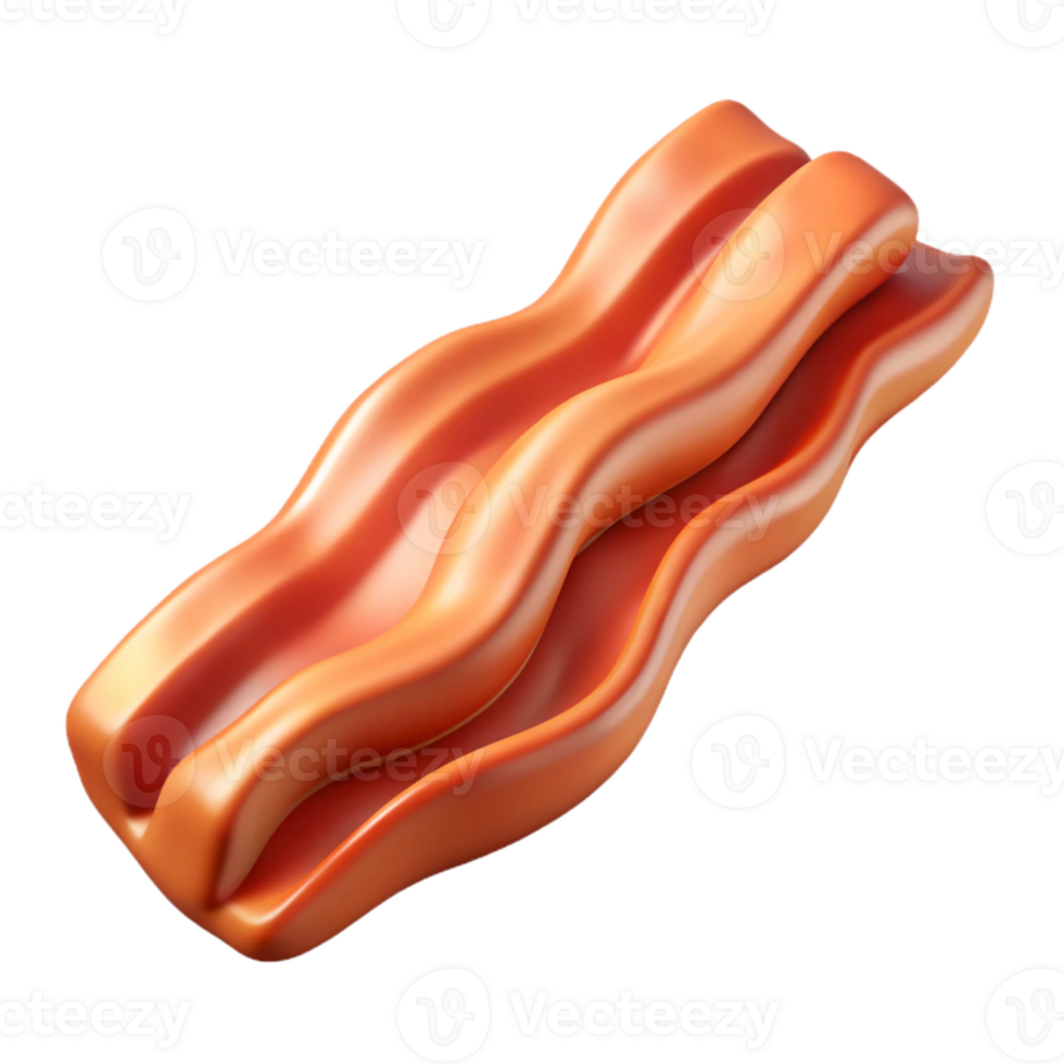 vibrant classic Lab Created Bacon Strip Crispy Texture Cutout genuine png