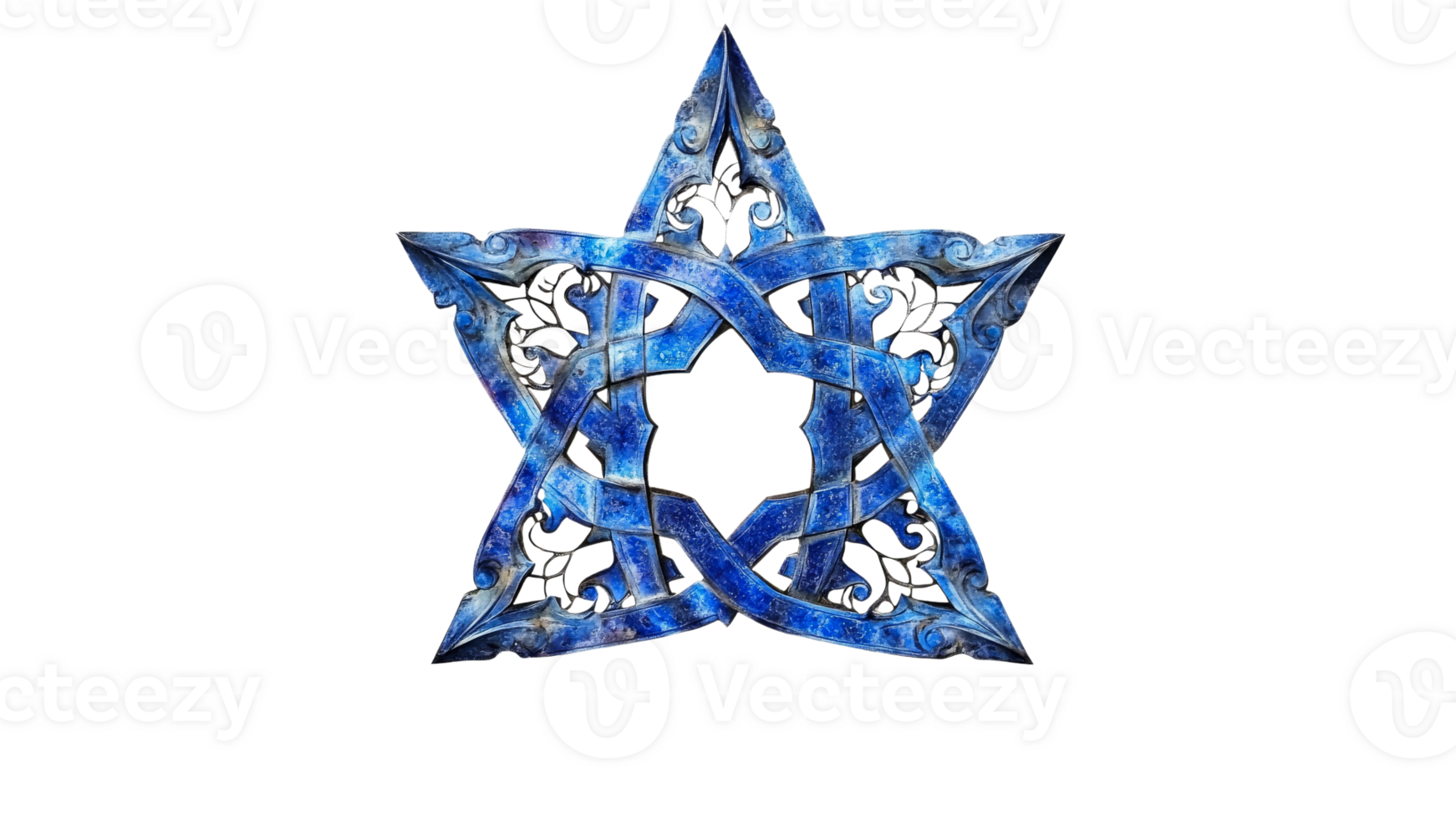 Intricate blue decorative star png