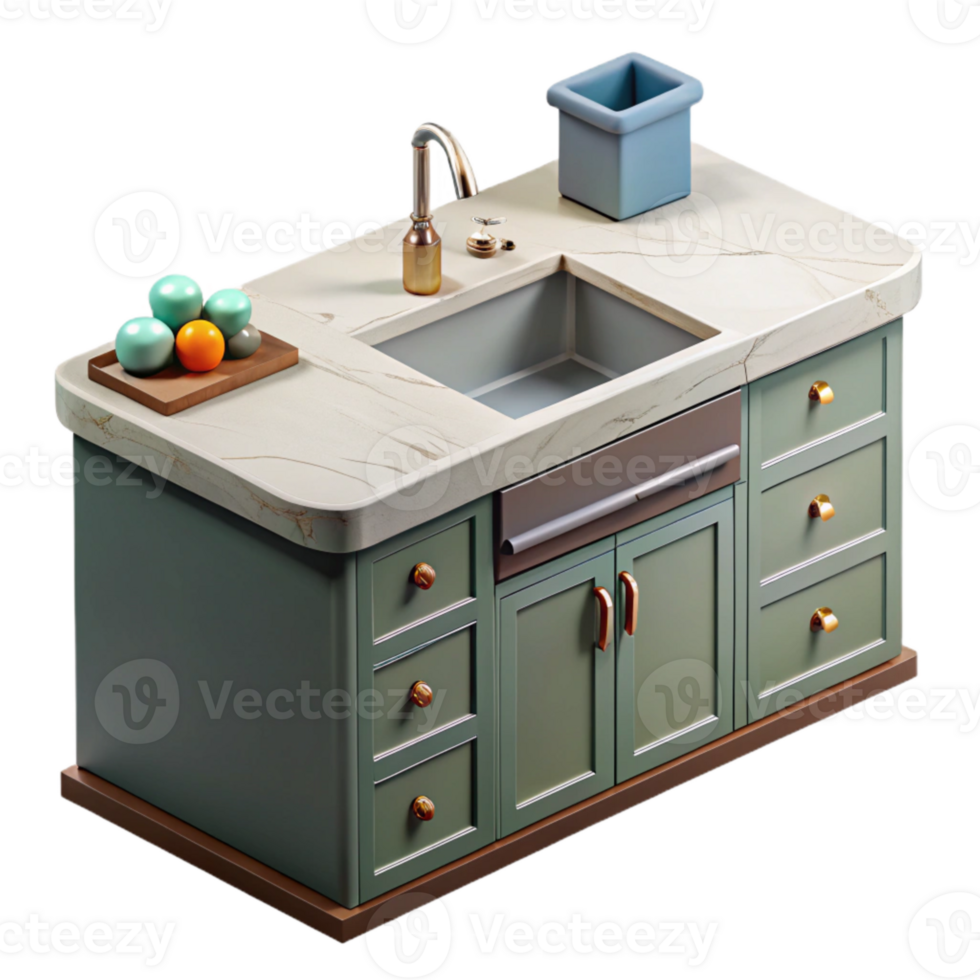 elegant creative Lab Created Kitchen Counter Top View high resolution png