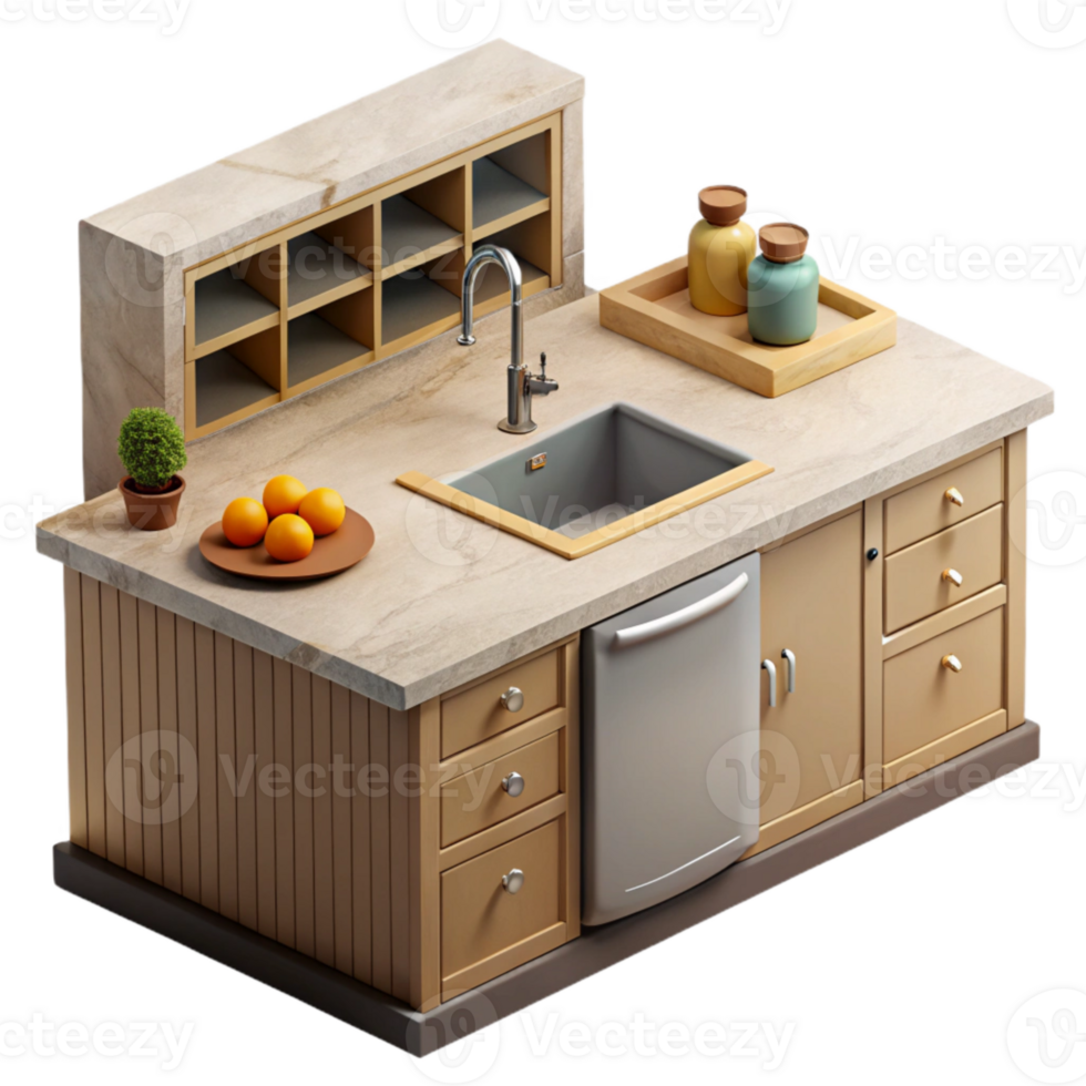 wonderful minimalist Lab Created Kitchen Counter Top View high quality png