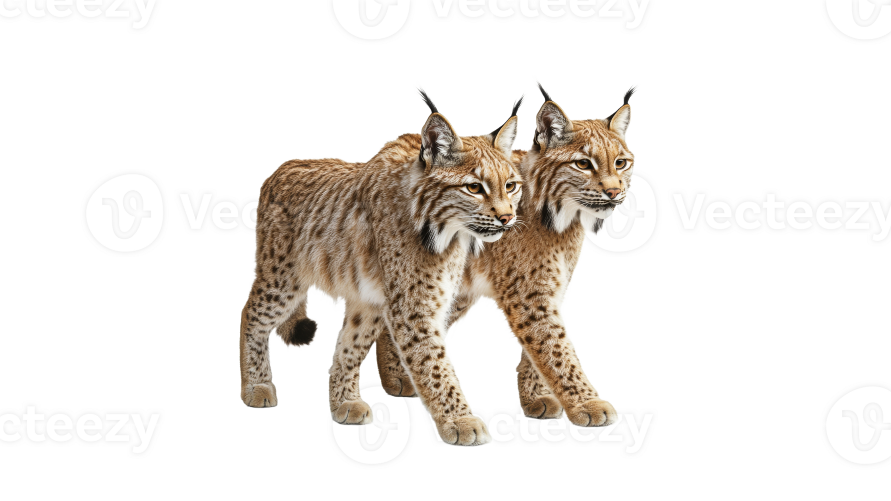 Lynxes walking gracefully in a natural setting png