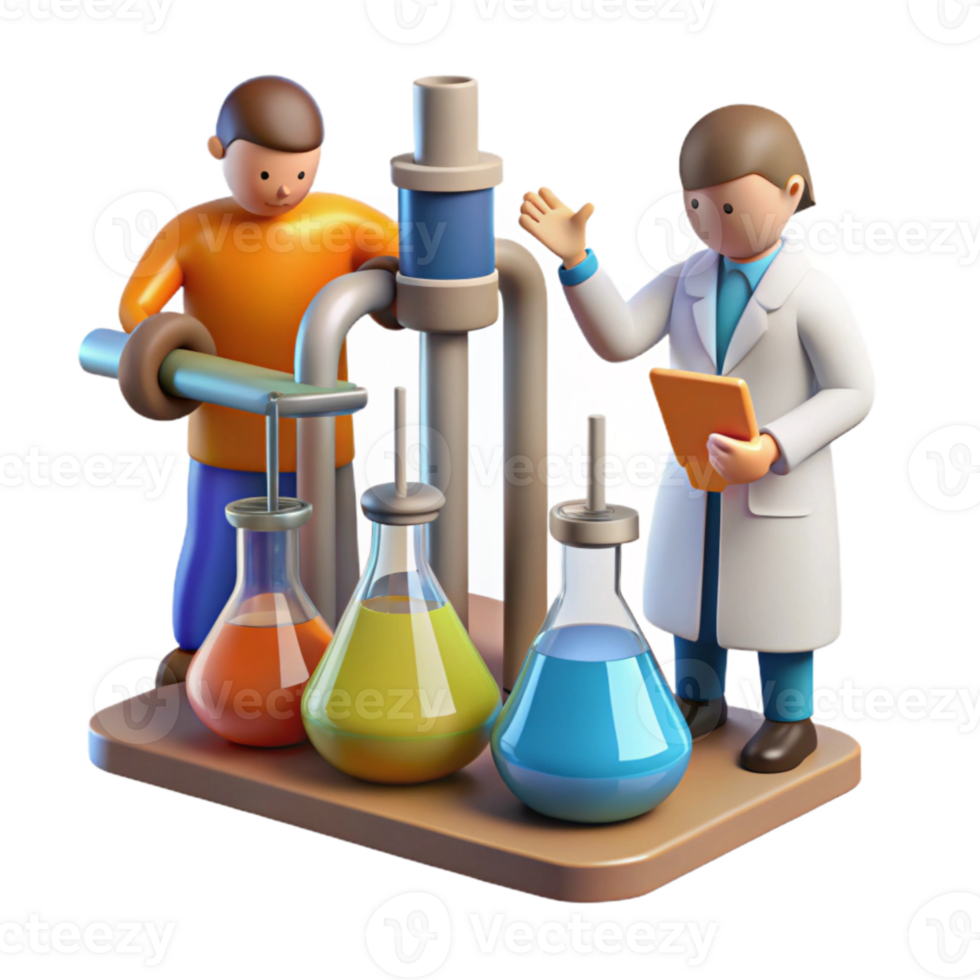 magnificent classic Lab Equipment and Scientists Transparent Background premium png