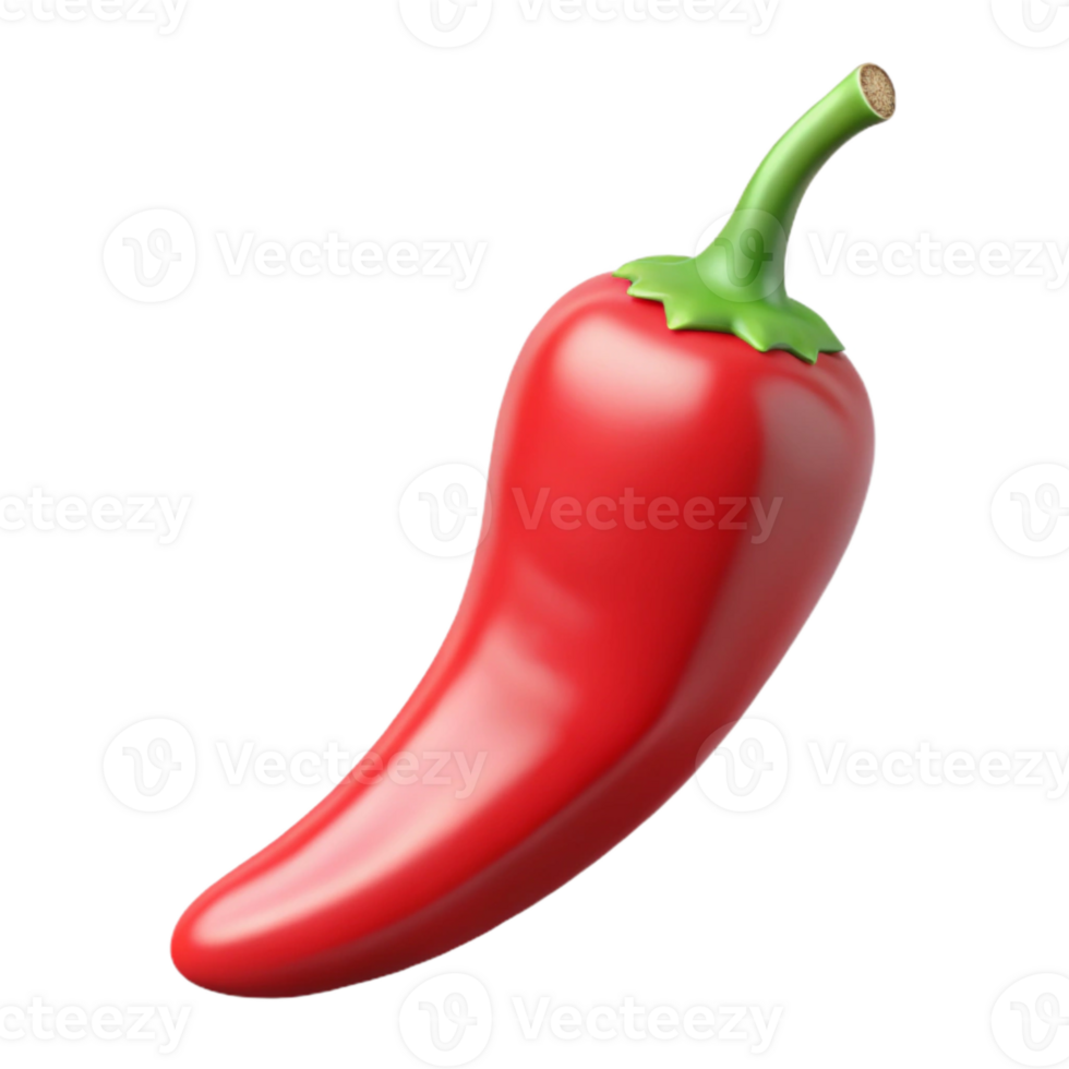 elegant minimalist Lab Grown Chili Pepper Red Tip Isolated authentic png