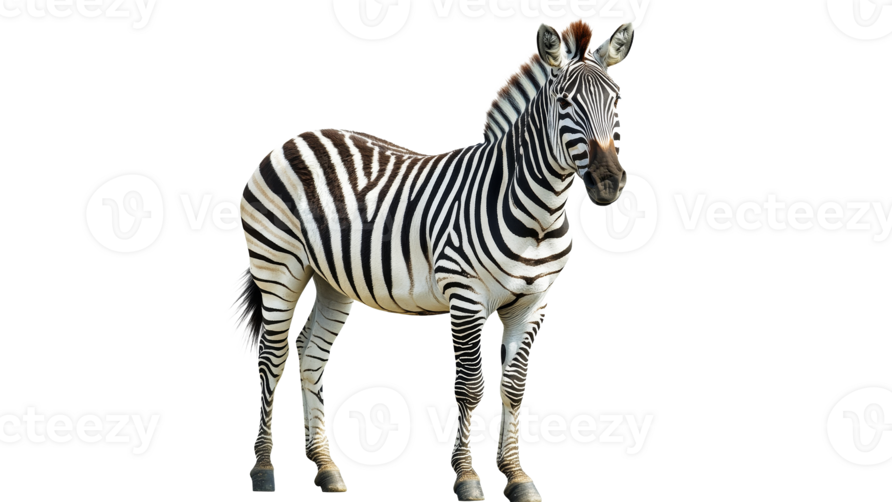 Zebra standing in open space during daylight hours png