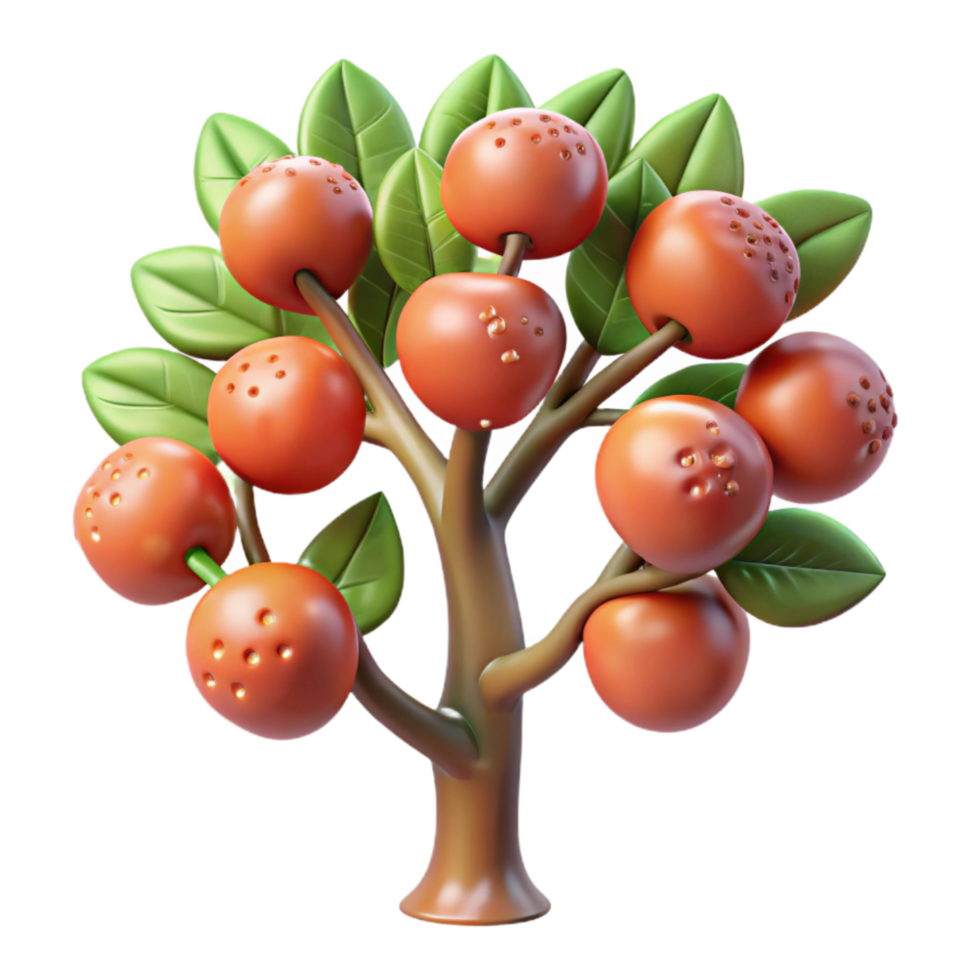 beautiful abstract Lab Grown Fruit Tree Transparent Background detailed png