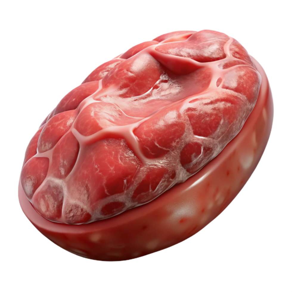 impressive vintage Lab Grown Meat Sample Macro View Transparent Background high quality png