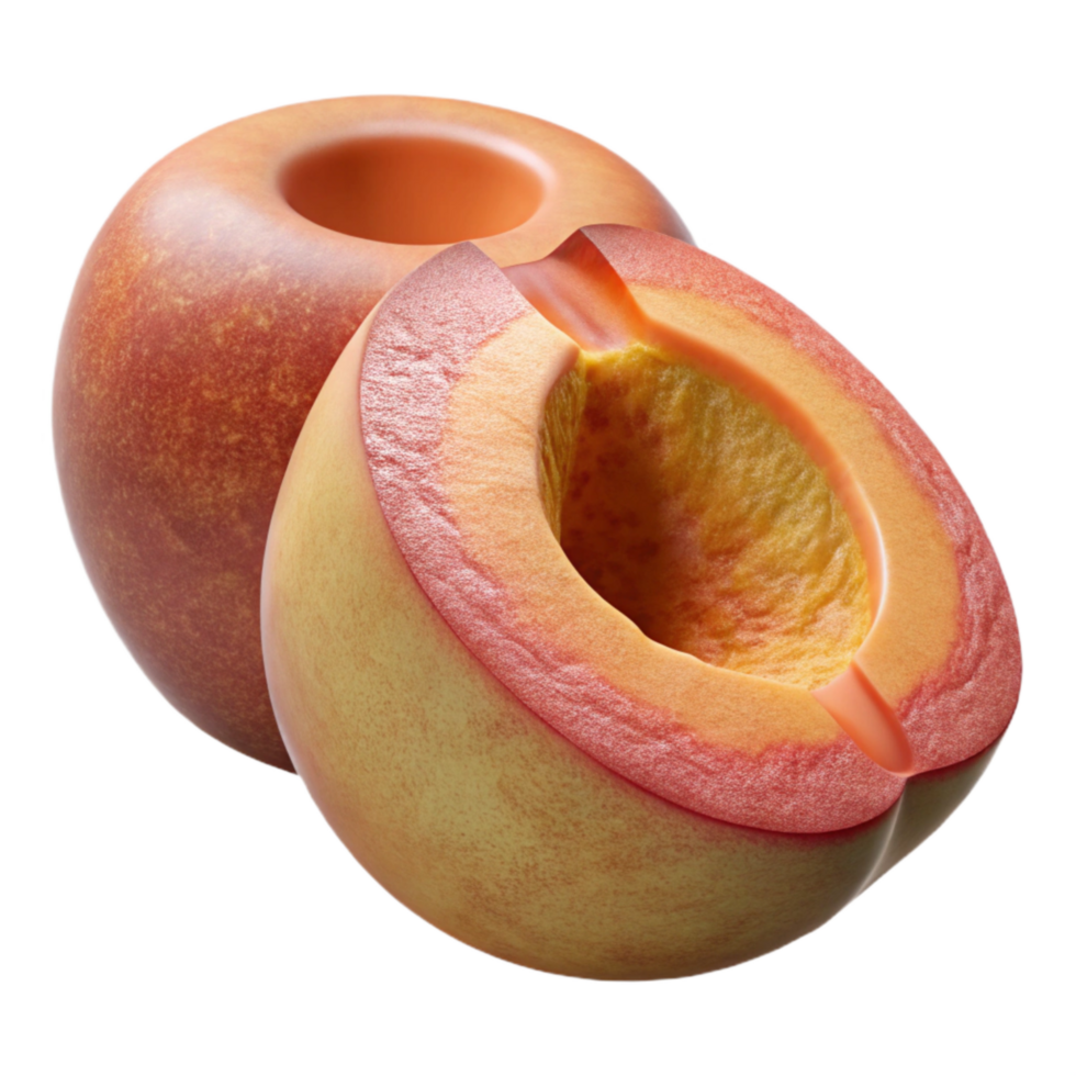 serene traditional Lab Grown Peach Half Pitted Cutout exclusive png