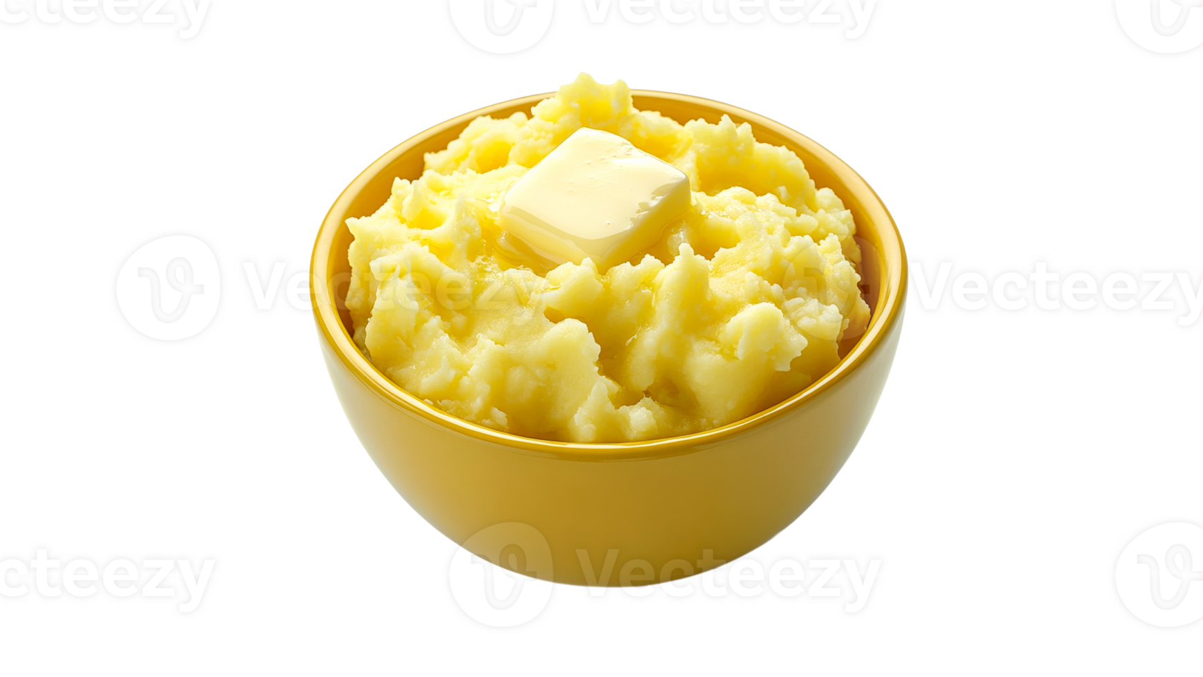 Creamy mashed potatoes served with butter topping png