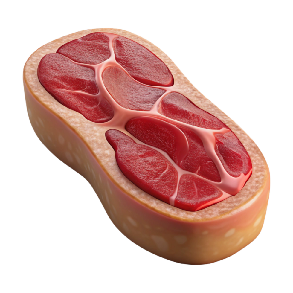 dramatic creative Lab Grown Steak Side View Isolated on Transparent Background exclusive png