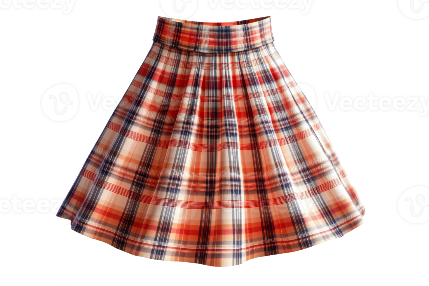 Colorful plaid skirt in vibrant checkered pattern png