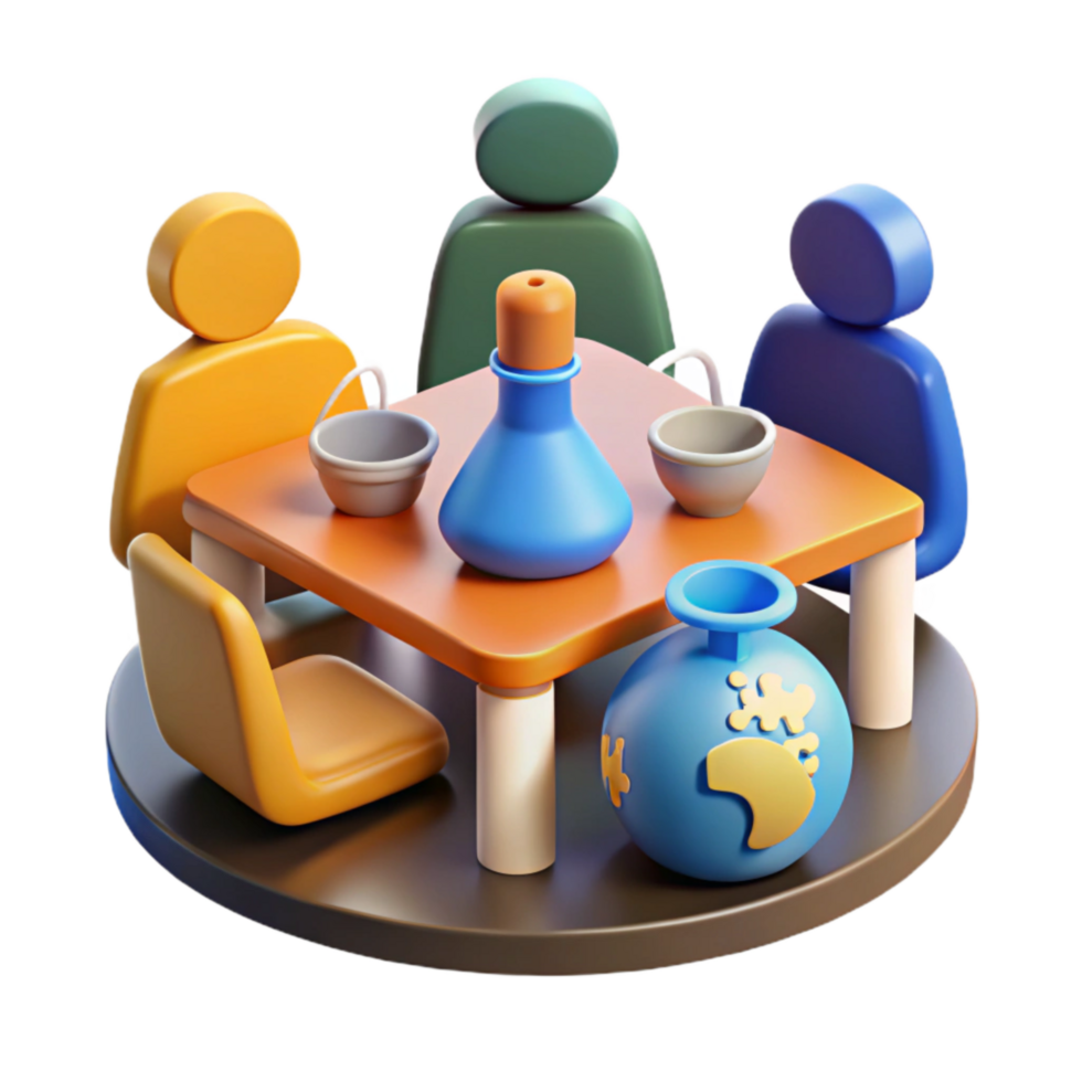 elegant classic Lab Meeting with International Team Isolated Element original png